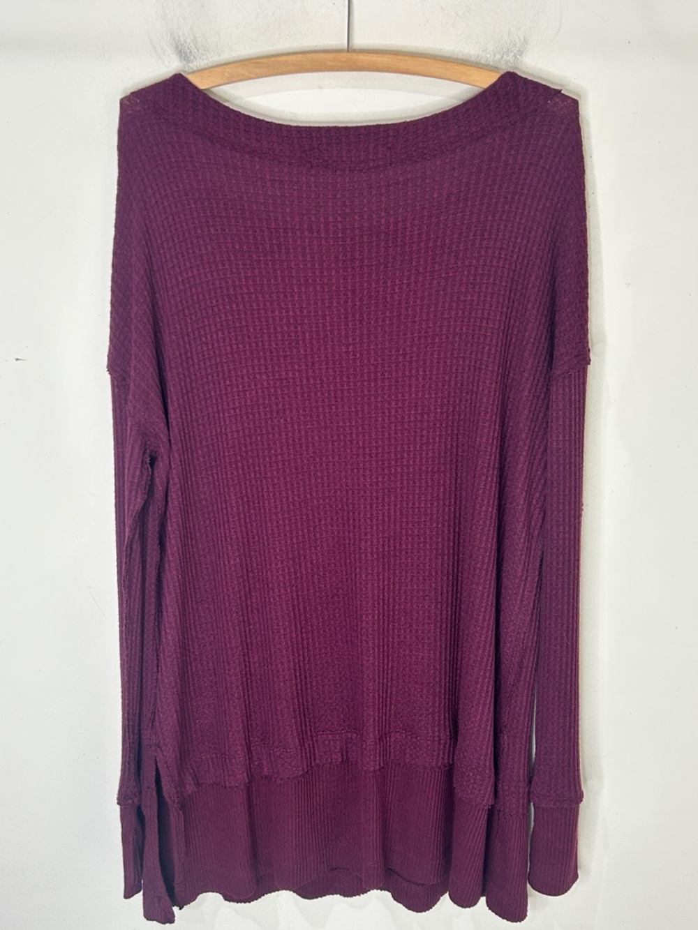 NWT FREE PEOPLE WE THE FREE North Shore Thermal Tunic Top Fig Sorbet Size Small - Picture 4 of 15